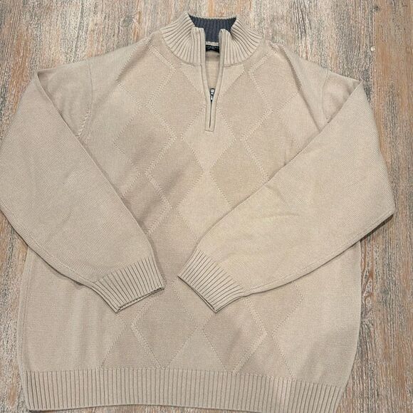 Men’s Haggar Mock Zip Neck Cotton Sweater XL - Picture 2 of 6